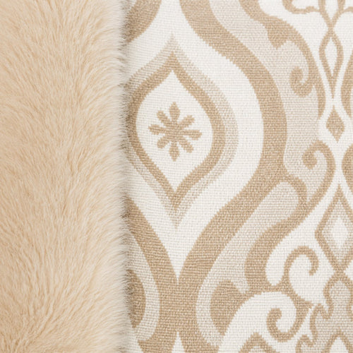Geometrische Stola met Faux Fur Rand - 60x200 cm