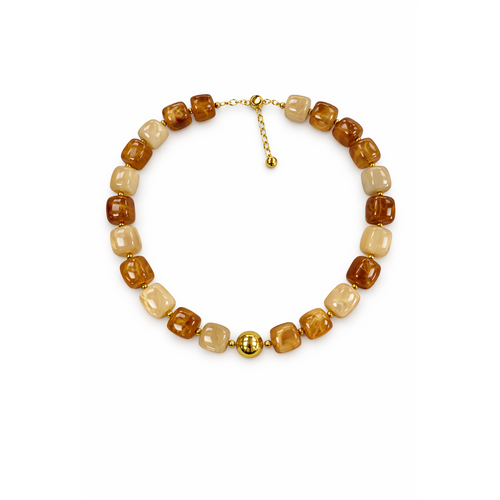 HS Ketting - In 10+ Kleuren - Met Gouden Touch - Multibruin