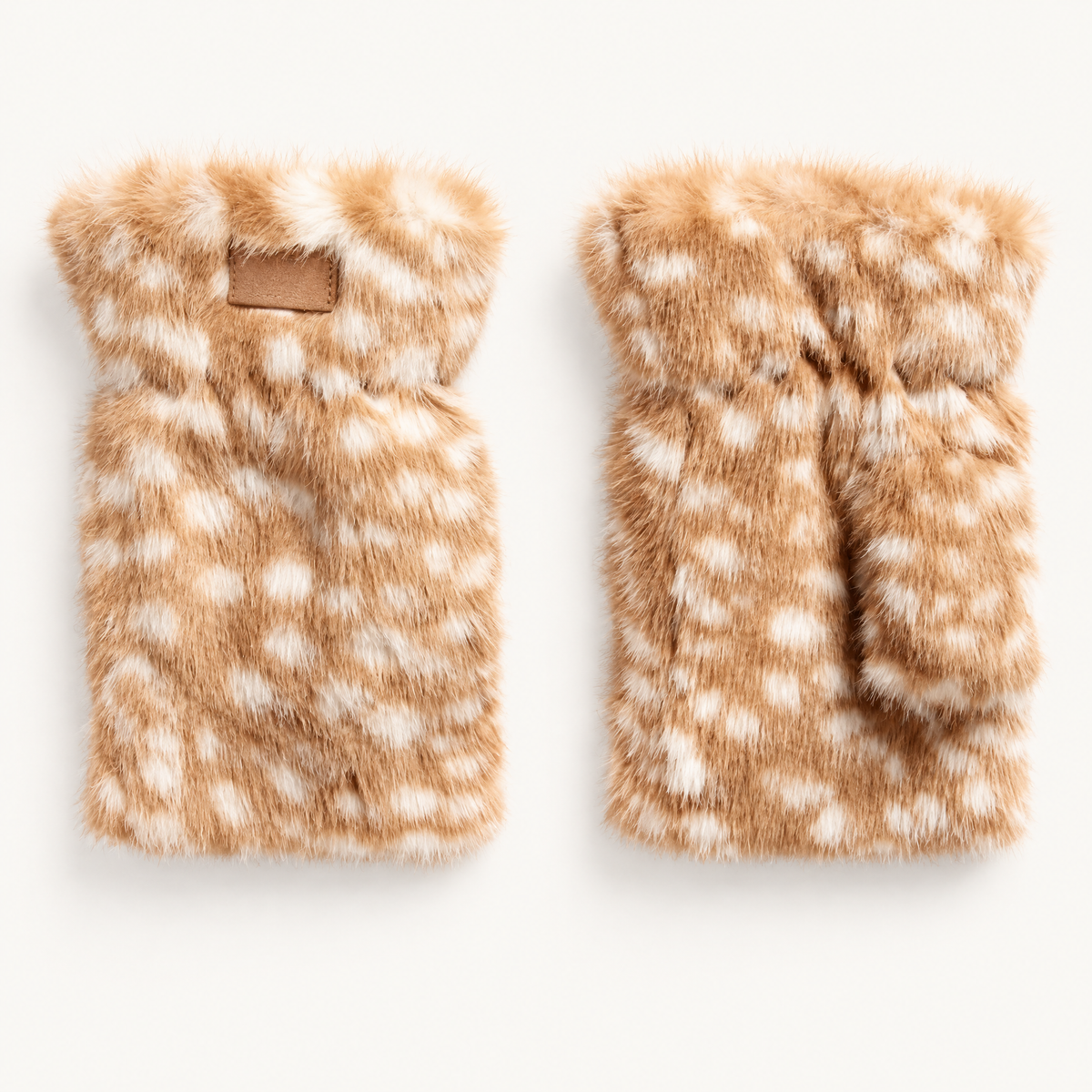 Vingerloze Faux Fur Handschoenen - Hertenprint