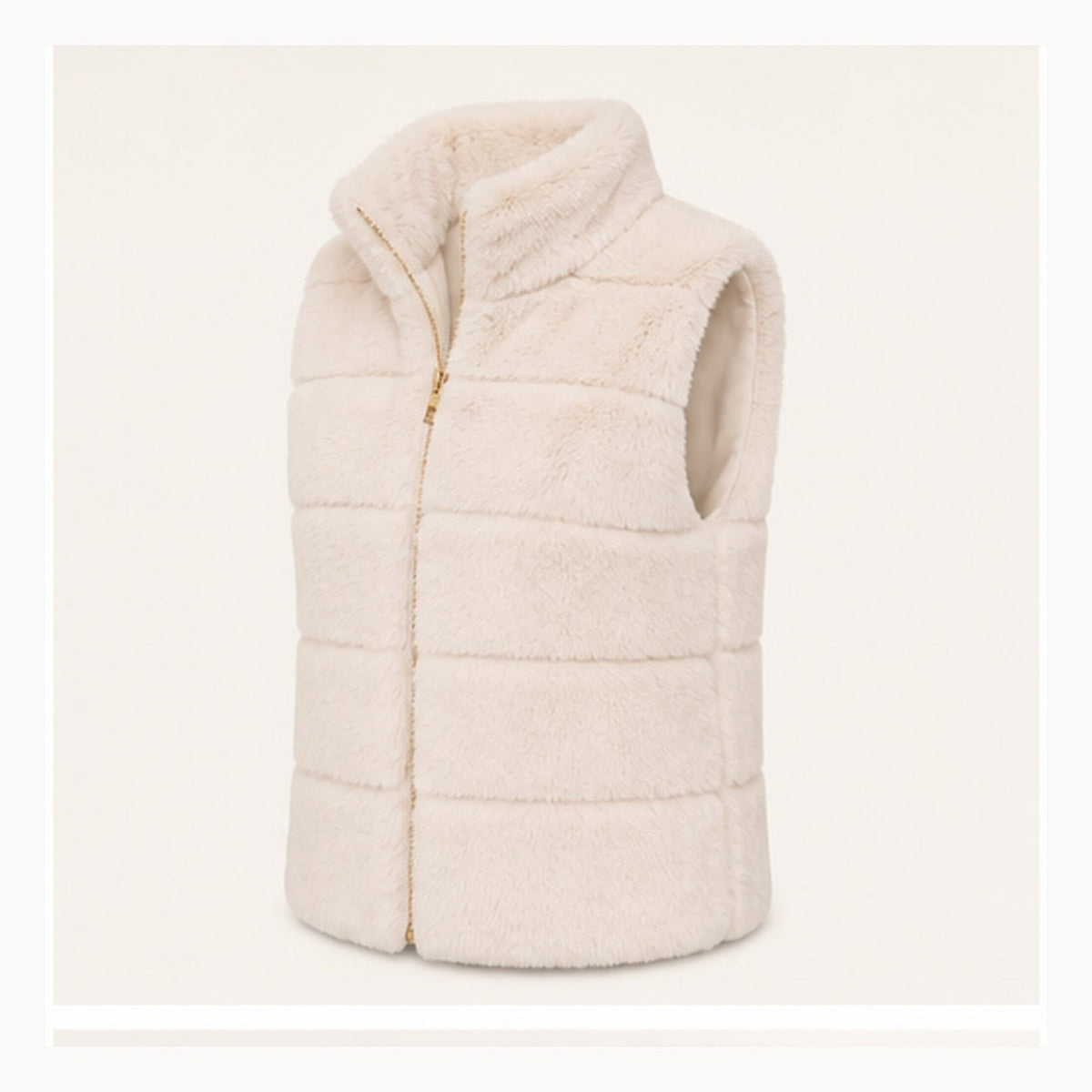 Faux Fur Bodywarmer met Hoge Kraag – One Size
