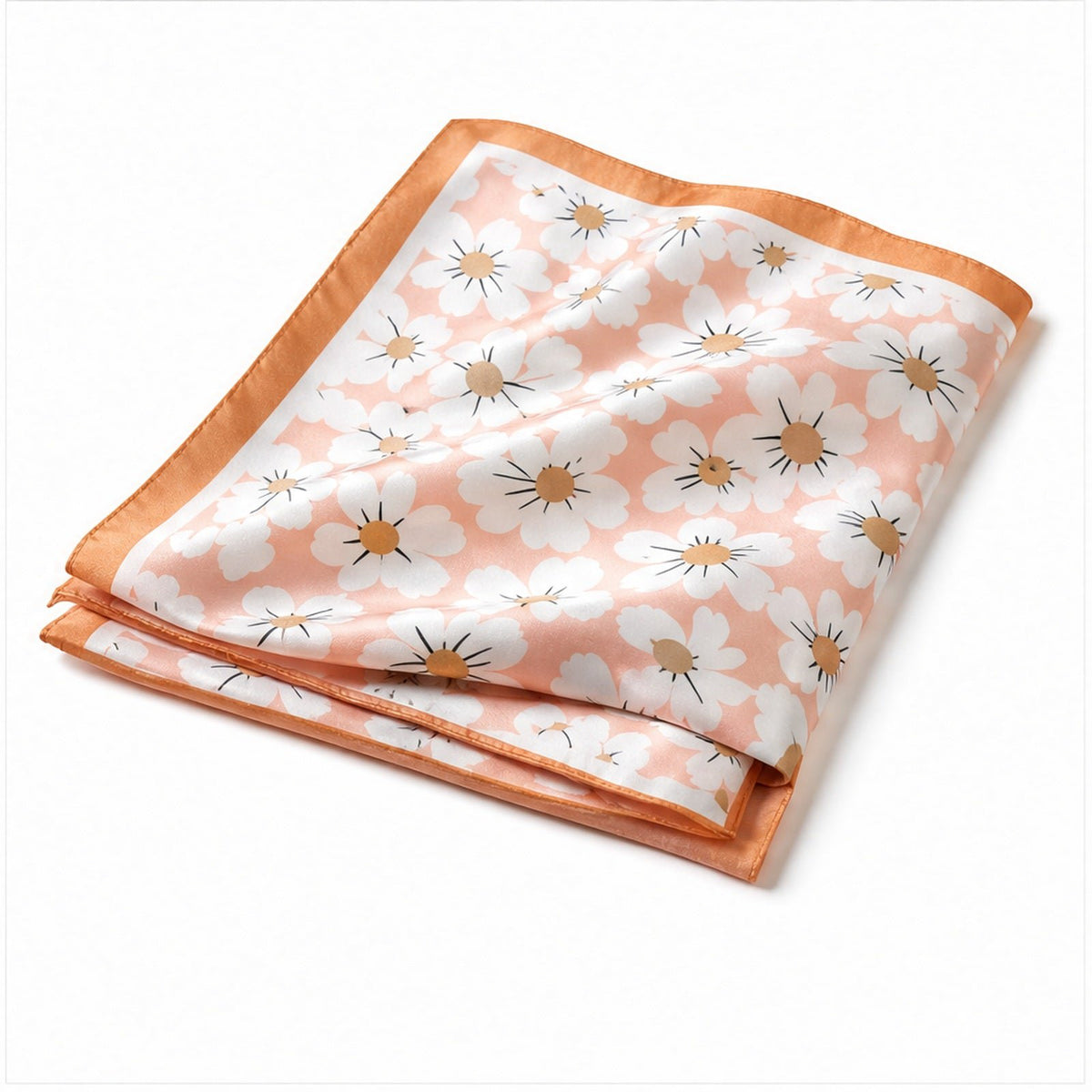 Vierkante Sjaal 70x70 Satijnlook – Madeliefjes