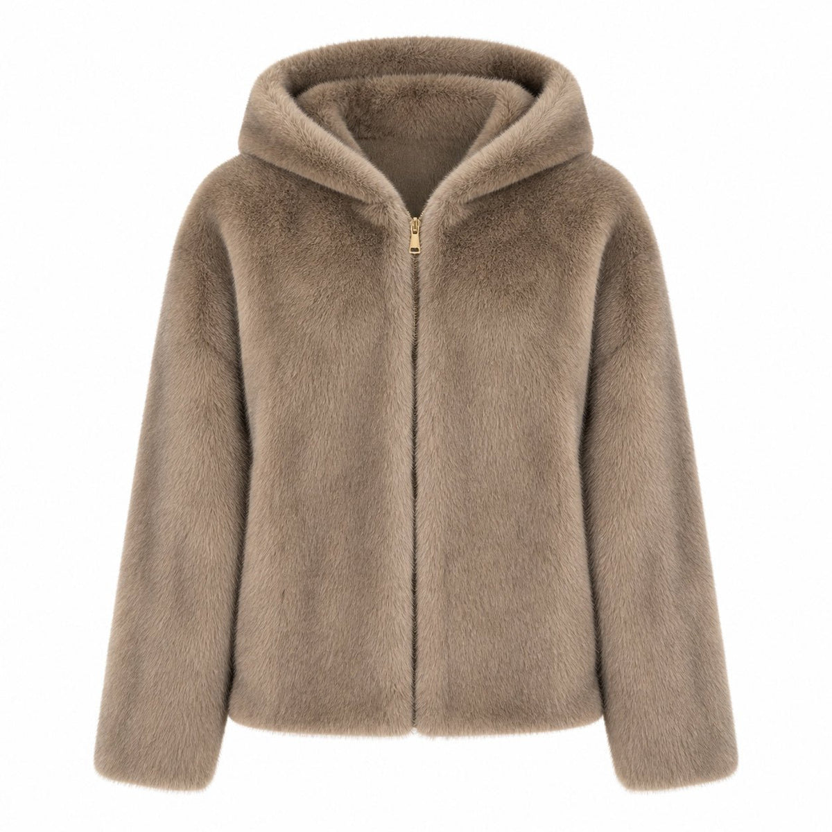 Reversible Jas - Taupe - Faux Fur & Suèdelook - One Size