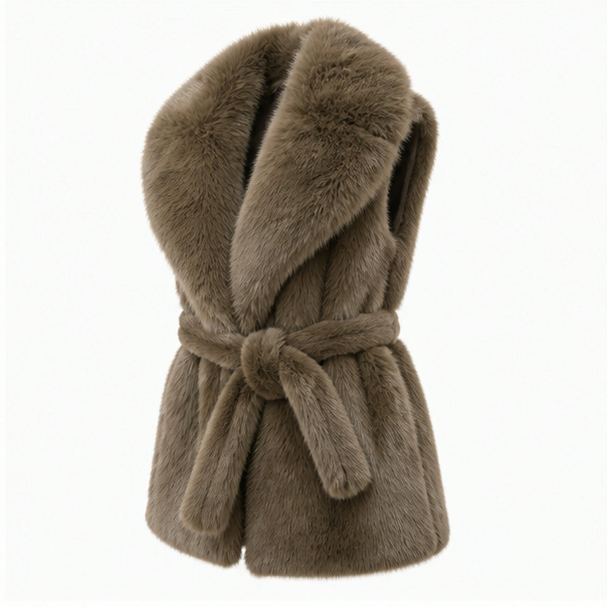Faux Fur Gilet met Ceintuur - One Size