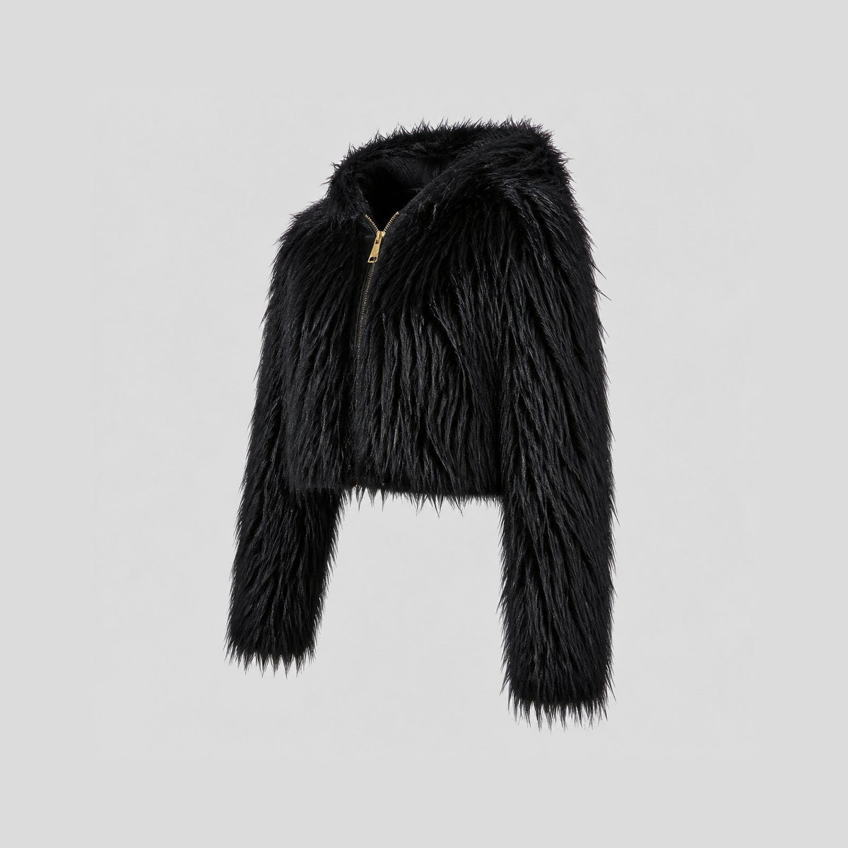 Shaggy Faux Fur Jas met Capuchon - One Size