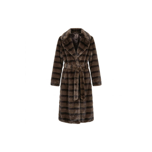 Lange Faux Fur Jas - Ceintuur