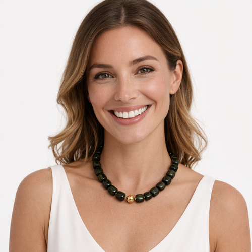 HS Ketting - Met Gouden Touch - statement detail - 14 kleuren - MODEL_FRONT
