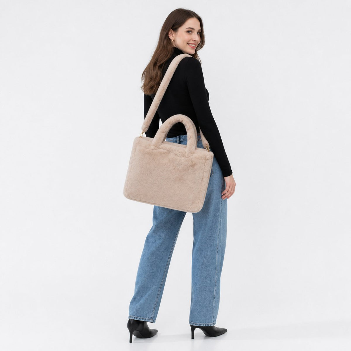 Faux Fur Hand- en Schoudertas