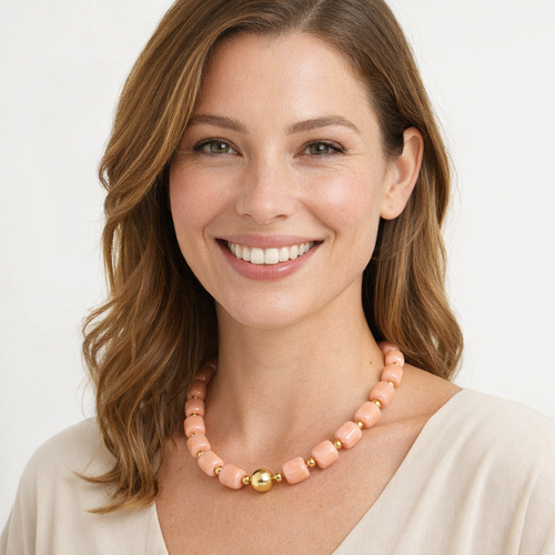 HS Ketting - Met Gouden Touch - statement detail - 14 kleuren - MODEL_FRONT