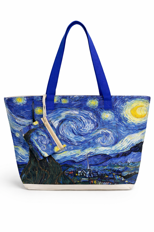 Shopper met Schilderijprint en Mini-tasje