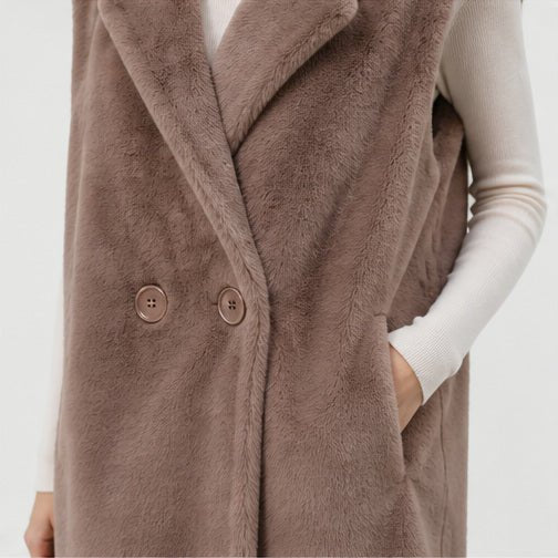 Lange Faux Fur Bodywarmer - One Size