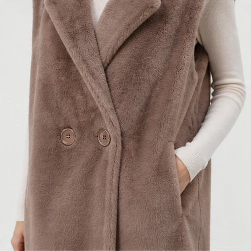 Lange Faux Fur Bodywarmer - One Size