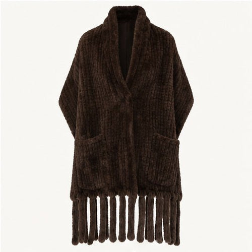 Faux Fur Poncho Sjaal