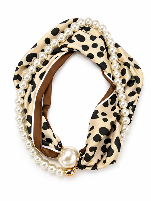 HS Parelsjaal + Ketting - In 9+ Kleuren - Incl. Magneet Parel Ketting! - Panter