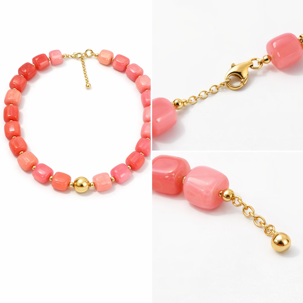 HS Ketting - Met Gouden Touch - statement detail - 14 kleuren - DETAIL