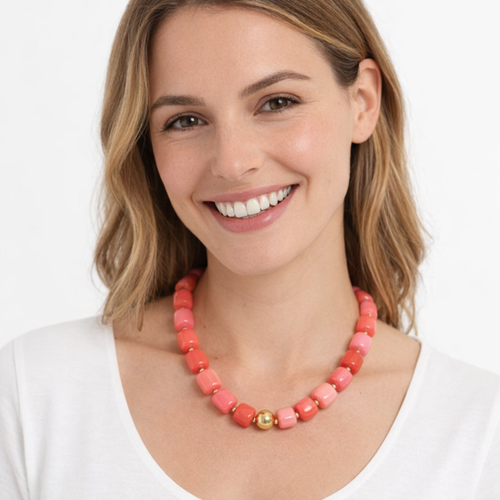 HS Ketting - Met Gouden Touch - statement detail - 14 kleuren - MODEL_FRONT