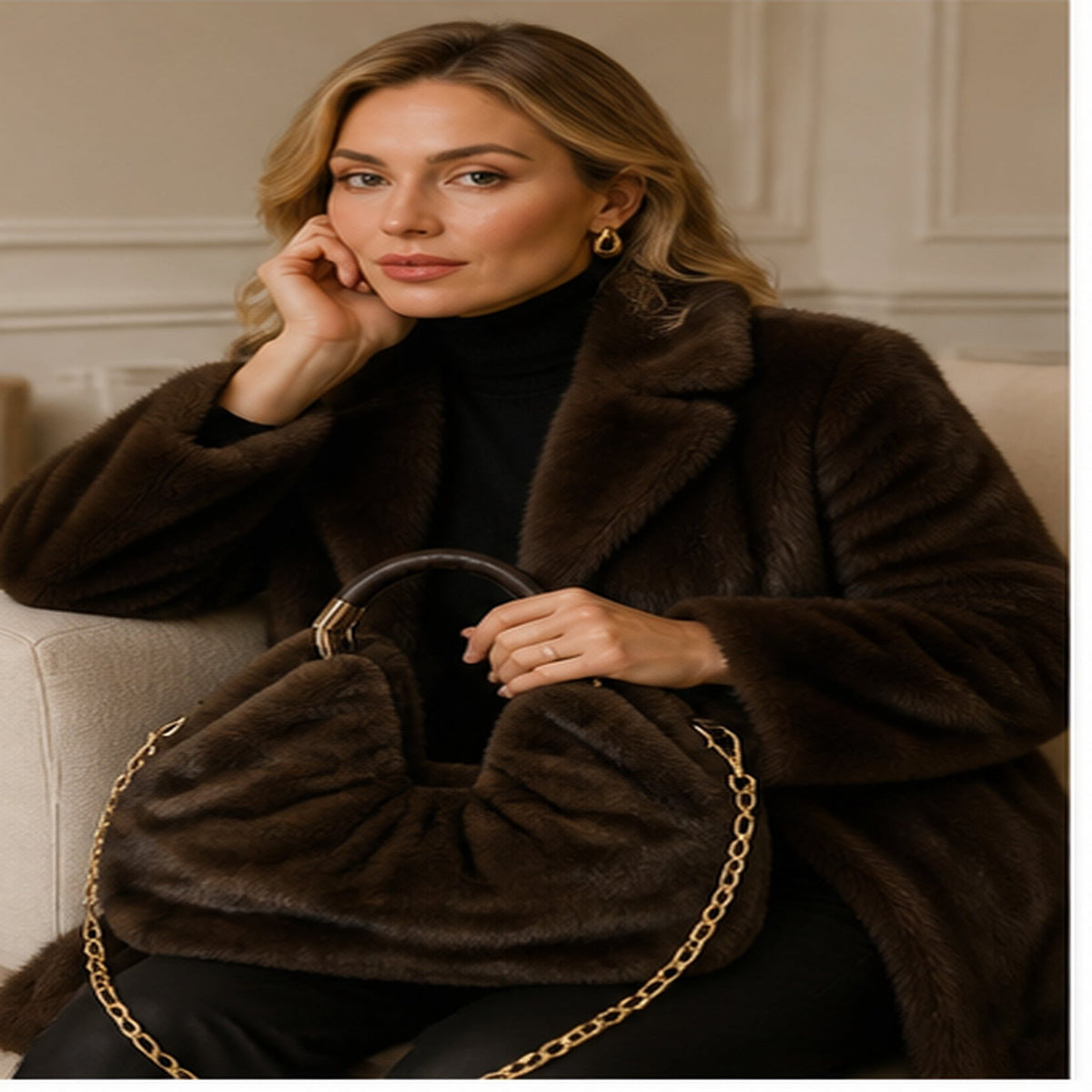 Faux Fur Handtas – Model 20112