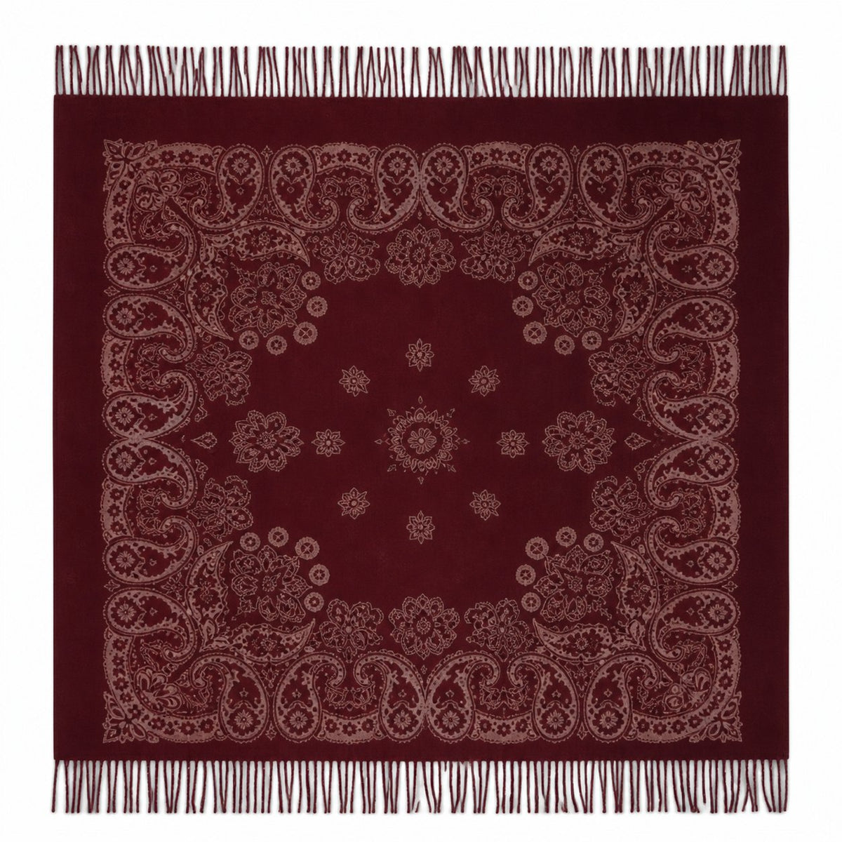 Vierkante Paisley Sjaal met Franjes - 105x105 cm