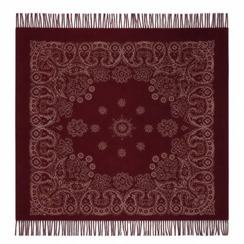 Vierkante Paisley Sjaal met Franjes - 105x105 cm