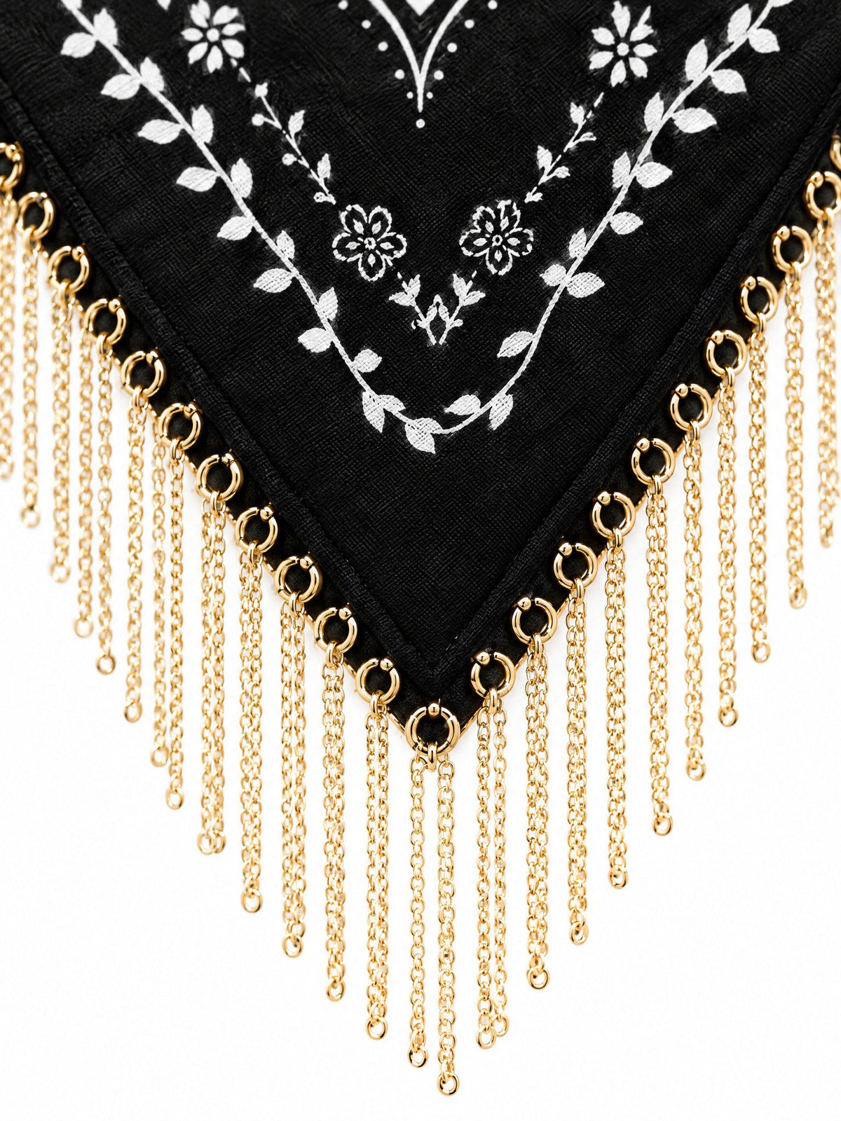 Bandana Sjaal Paisley met Gouden Kettingfranje