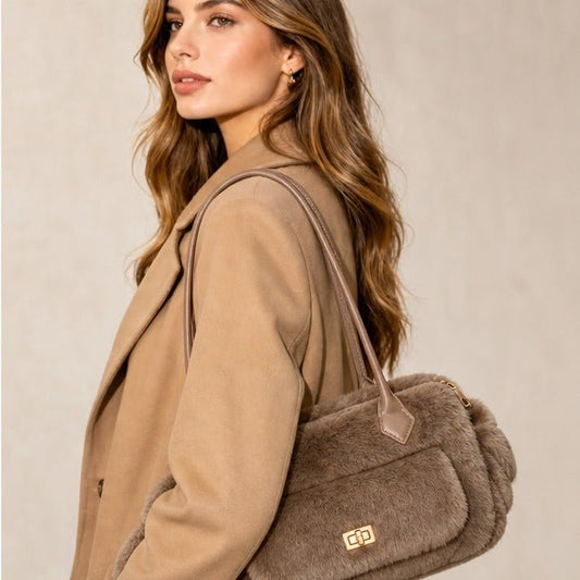 Faux Fur Schoudertas met Voorvak