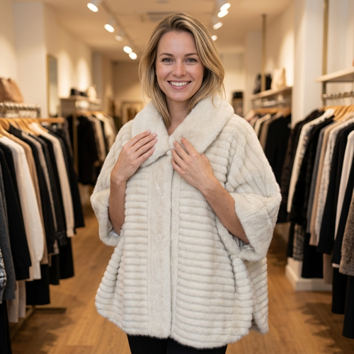 Faux Fur Poncho – Model 41091