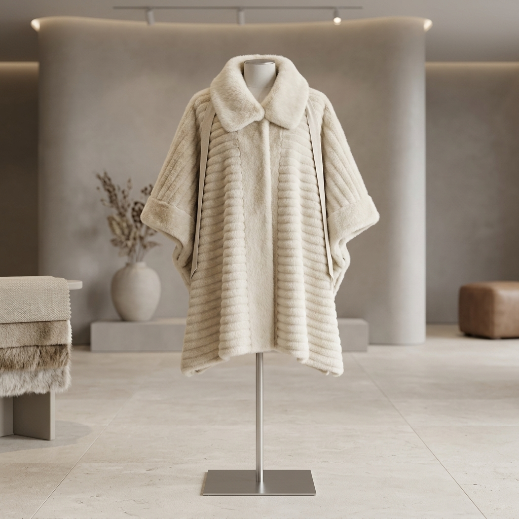 Faux Fur Poncho – Model 41091