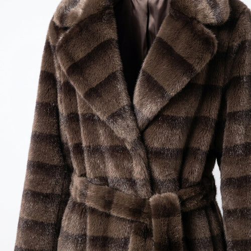 Lange Faux Fur Jas - Ceintuur