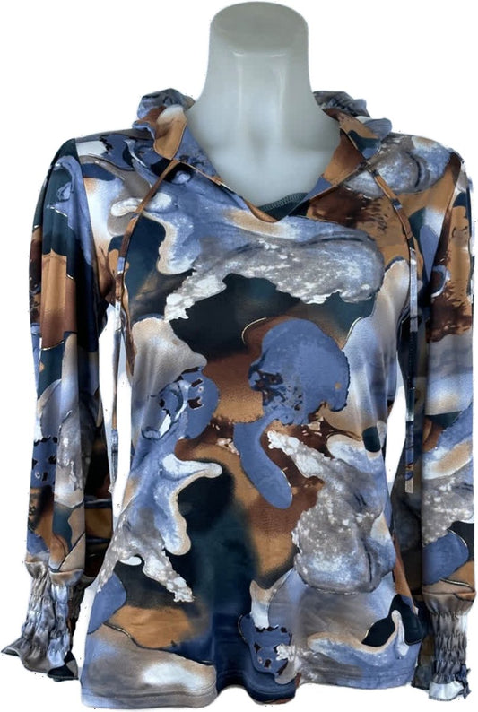 Royal Style – travelstof blouse – Blauwe blouse – Ademend – Kreukvrij – Duurzame Blouse - Mapsy B.V