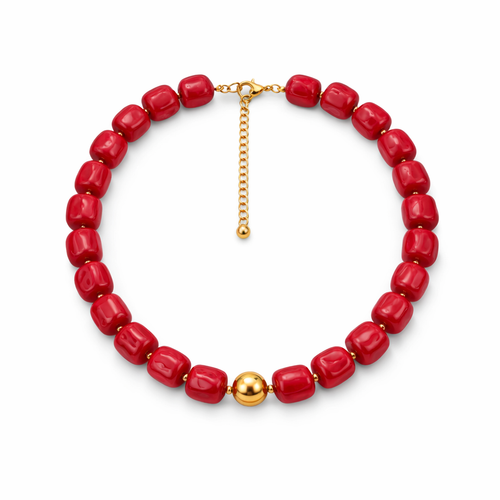 HS Ketting - Met Gouden Touch - statement detail - 14 kleuren - BACK