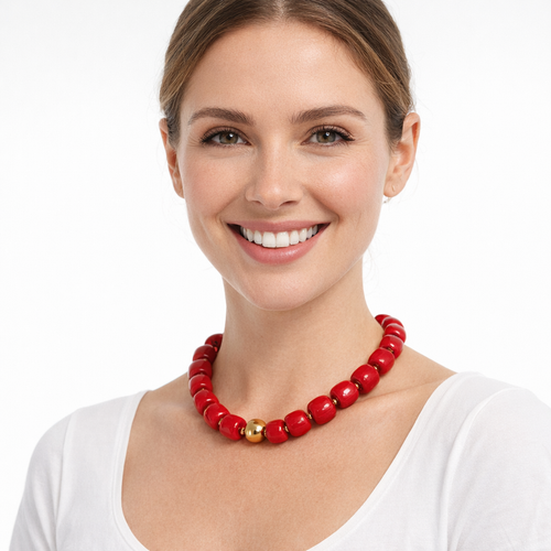 HS Ketting - Met Gouden Touch - statement detail - 14 kleuren - MODEL_FRONT