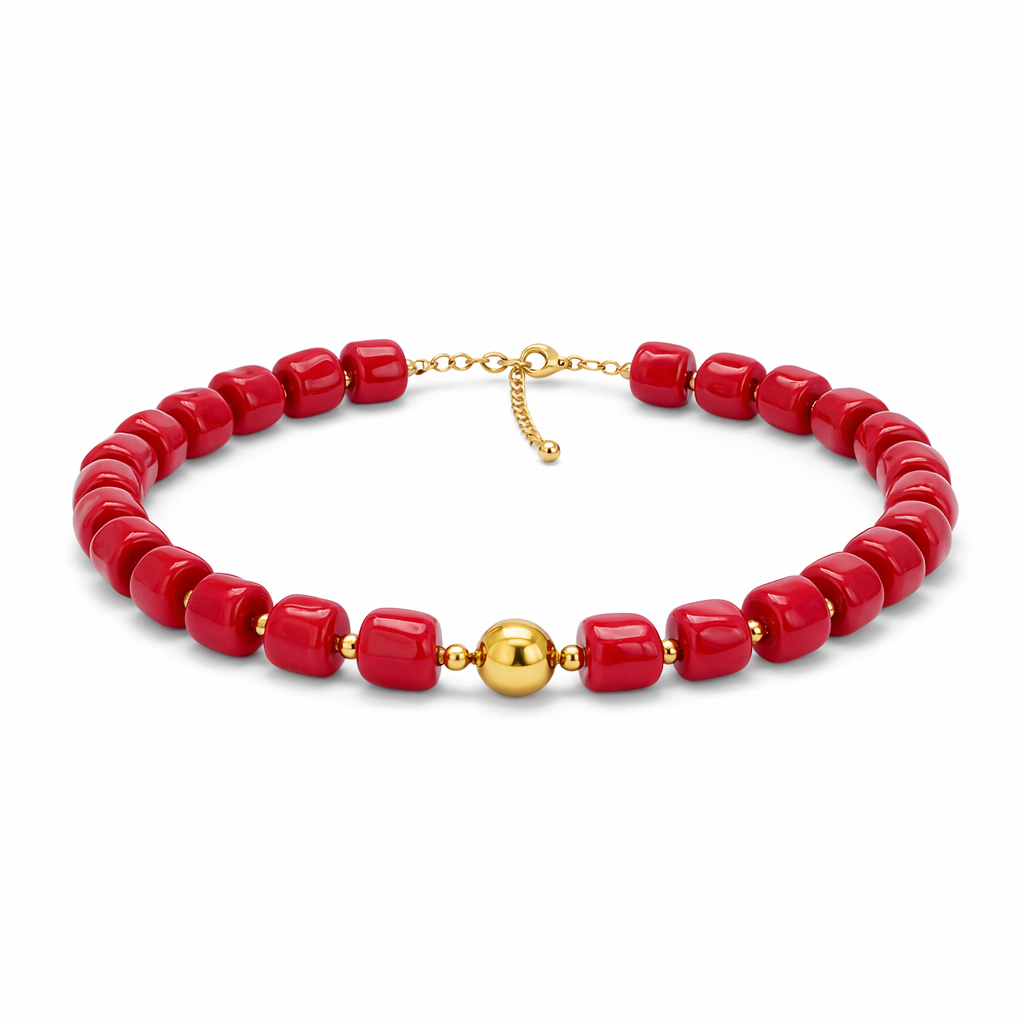 HS Ketting - Met Gouden Touch - statement detail - 14 kleuren - SIDE