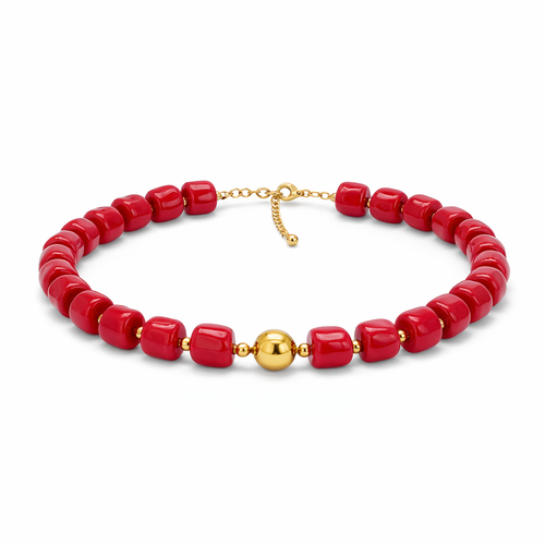 HS Ketting - Met Gouden Touch - statement detail - 14 kleuren - SIDE