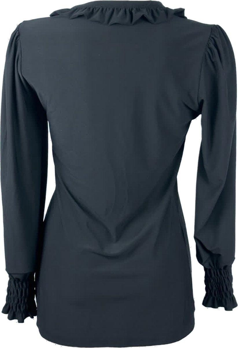 Royal Style – travelstof blouse – Zwarte blouse – Ademend – Kreukvrij – Duurzame Blouse - Mapsy B.V