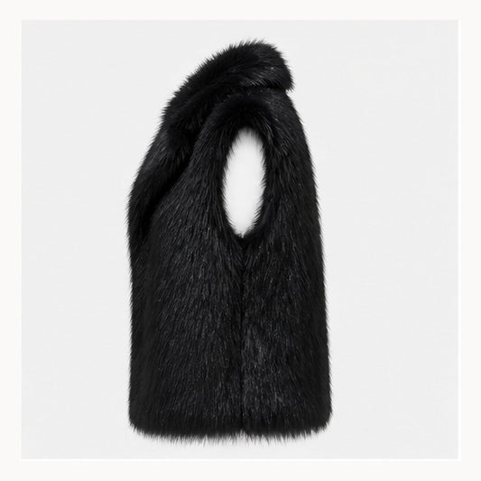 Shaggy Faux Fur Bodywarmer - One Size