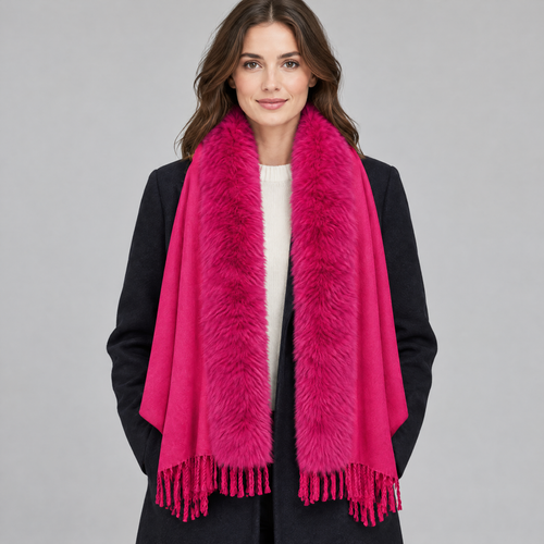 Stola met Faux Fur Kraag en Franjes, foto 10