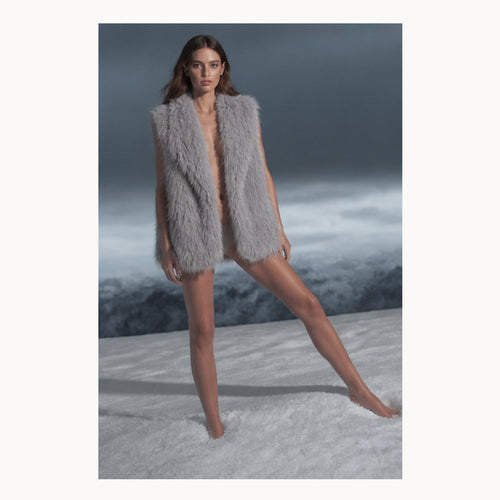 Shaggy Faux Fur Bodywarmer - One Size
