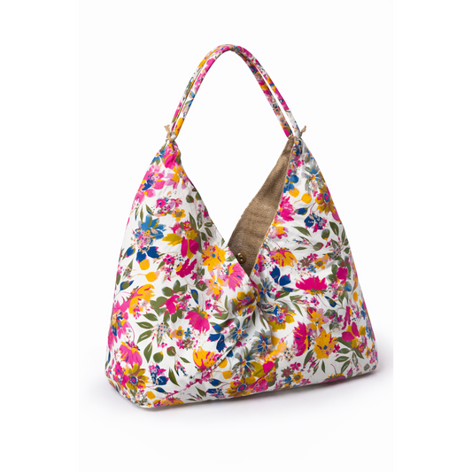 HS Handtas - Floral Design - Juten binnenzijde - 0BDF3E64A467E163