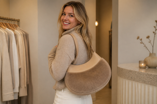 Faux Fur Crescent Tas