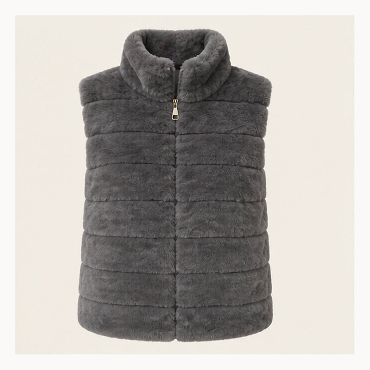 Faux Fur Bodywarmer met Hoge Kraag – One Size