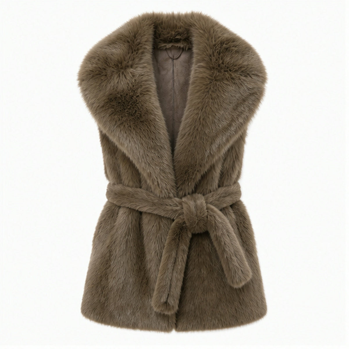 Faux Fur Gilet met Ceintuur - One Size