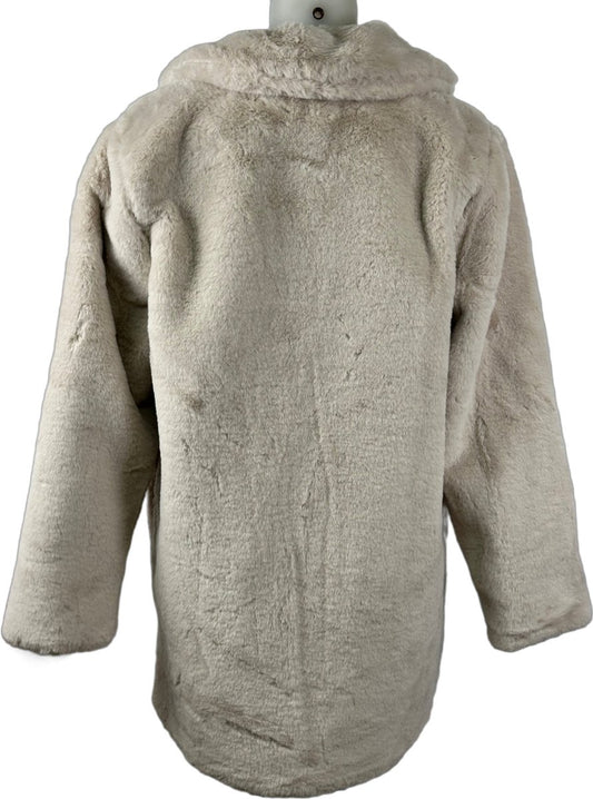 Luxe dames jas van imitatiebont - 100% Acryl, Beige - Comfortabele en Warme Winterjas - Mapsy B.V