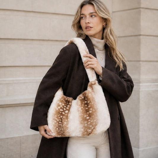 Spotted Faux Fur Schoudertas
