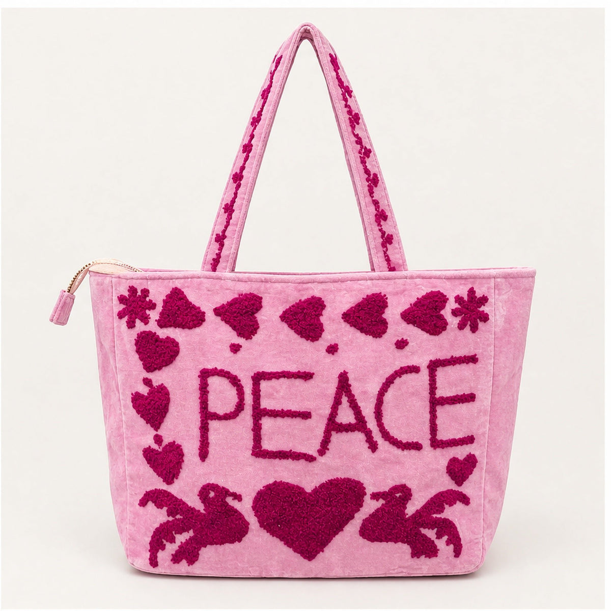 Velvet Tas met Rits – Love & Peace