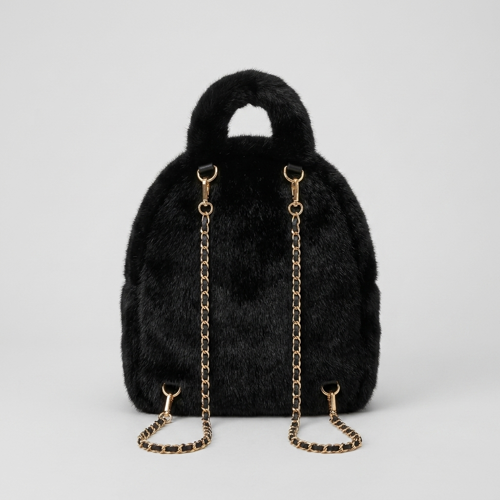 Mini Faux Fur Rugzak - ca. 22 cm