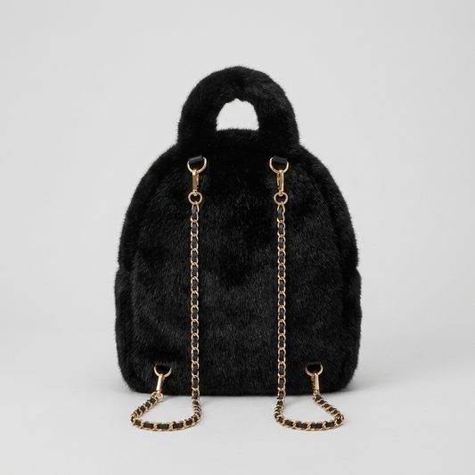 Mini Faux Fur Rugzak - ca. 22 cm