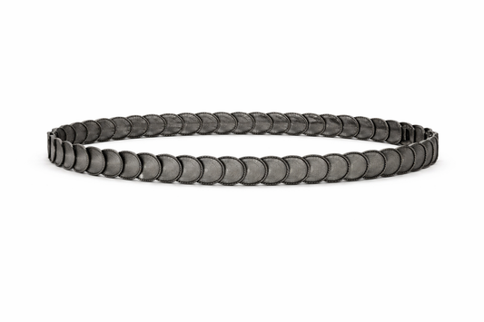 Elastische Tailleriem met Muntschakels – Antraciet