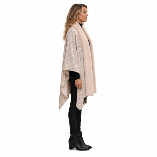 Stola Luipaardprint met Faux Fur Rand - 60x200 cm