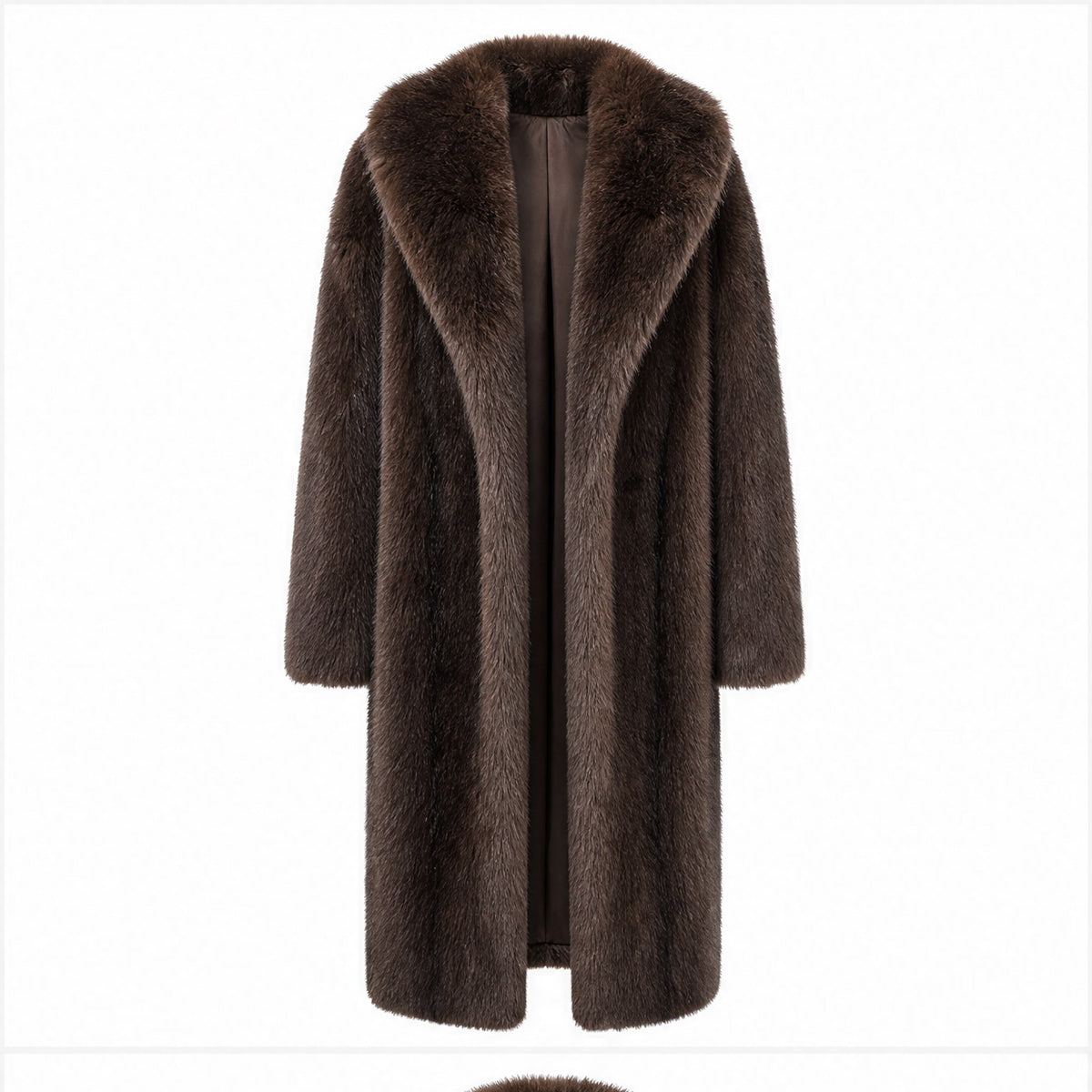Lange Faux Fur Jas - One Size - Donkerbruin & Camel