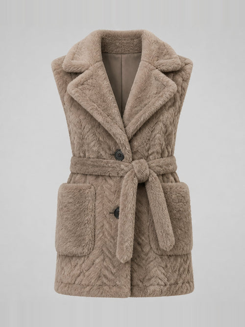 Lang faux fur gilet