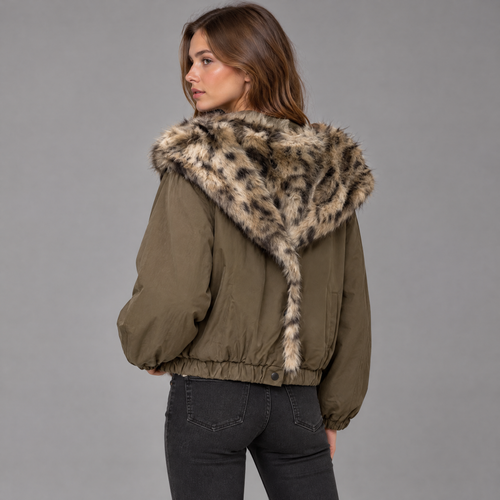 Reversible Faux Fur Jas met Luipaardprint, foto 5